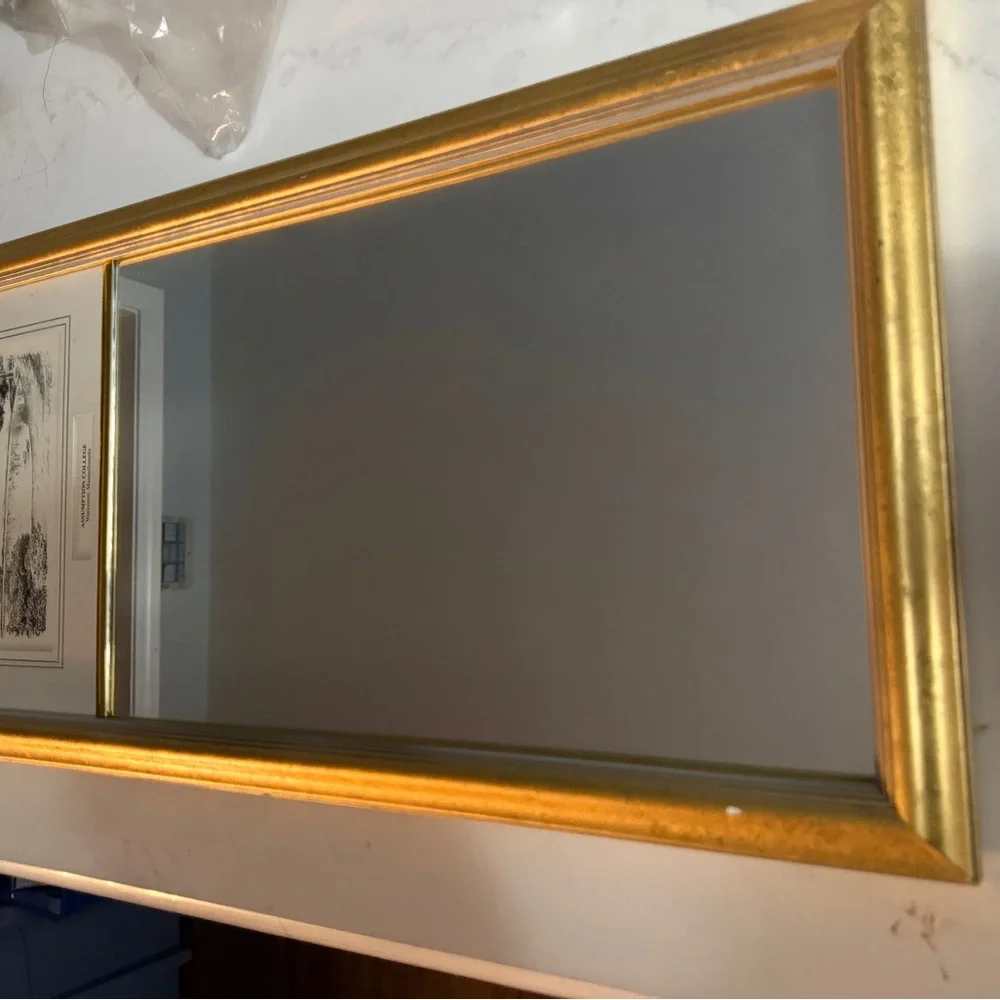 Vintage Assumption College eglomise designs Mirror gold frame